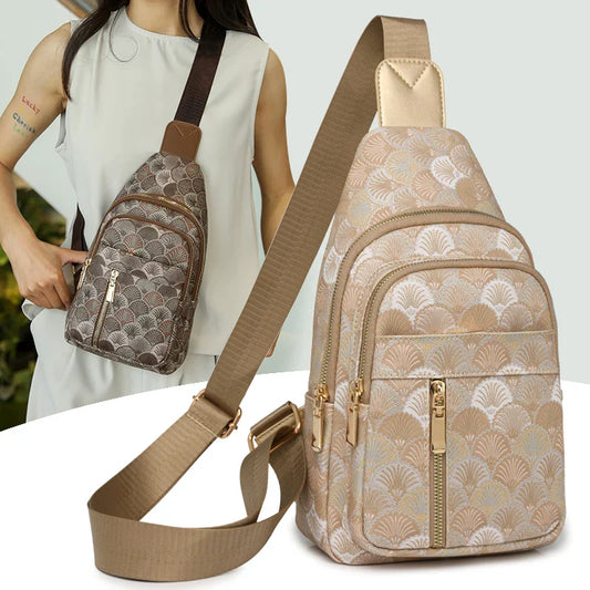 Trendy Schouder Rugtas – Compacte Crossbody Backpack met Patronen