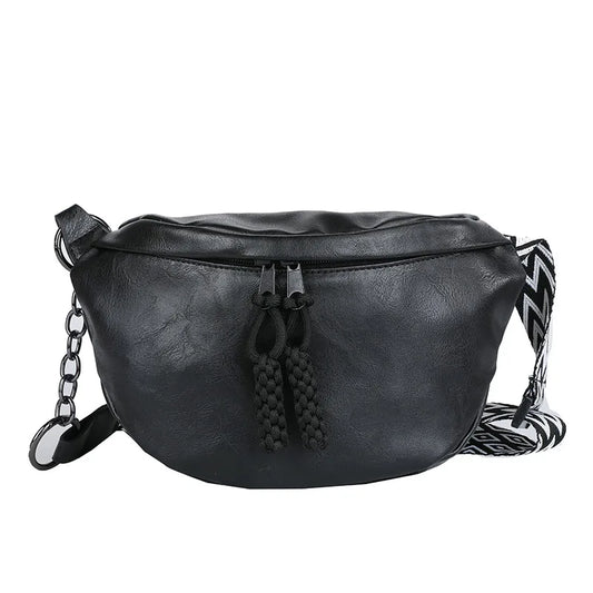 Dames Heuptas met Ketting – Stijlvolle Crossbody Tas van Kunstleer