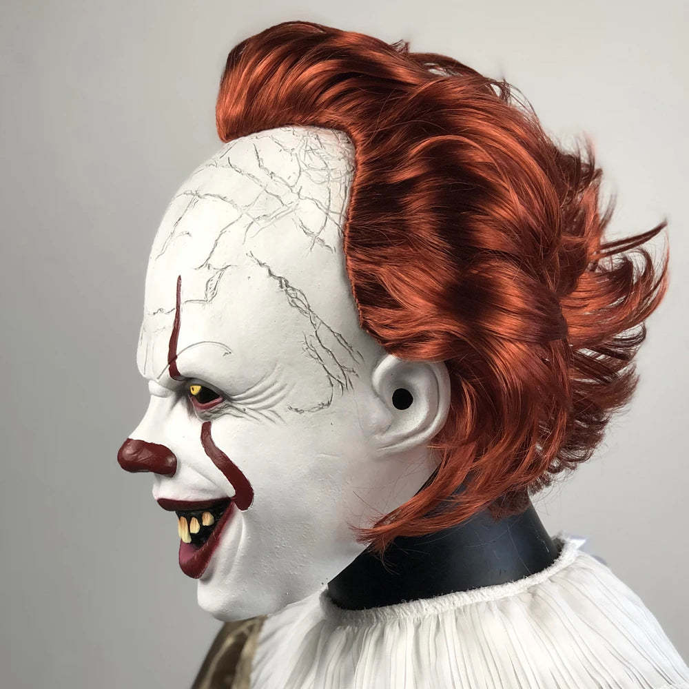 Pennywise Clown Masker – Realistisch Horror Masker met Rood Haar (IT Clown)