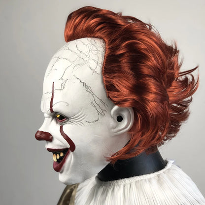 Pennywise Clown Masker – Realistisch Horror Masker met Rood Haar (IT Clown)