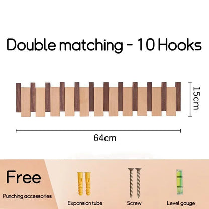 Porte-manteau mural en noyer noir, crochet à vêtements en bois massif, porte d'entrée, porte-manteau, décoration de maison, meubles Ds, livraison directe