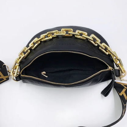Stijlvolle Crossbody Heuptas – Schoudertas met Goudkleurige Ketting & Verstelbare Band