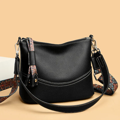 Schoudertas & Crossbody Bag – Zwart | Dames Handtas met Brede Band