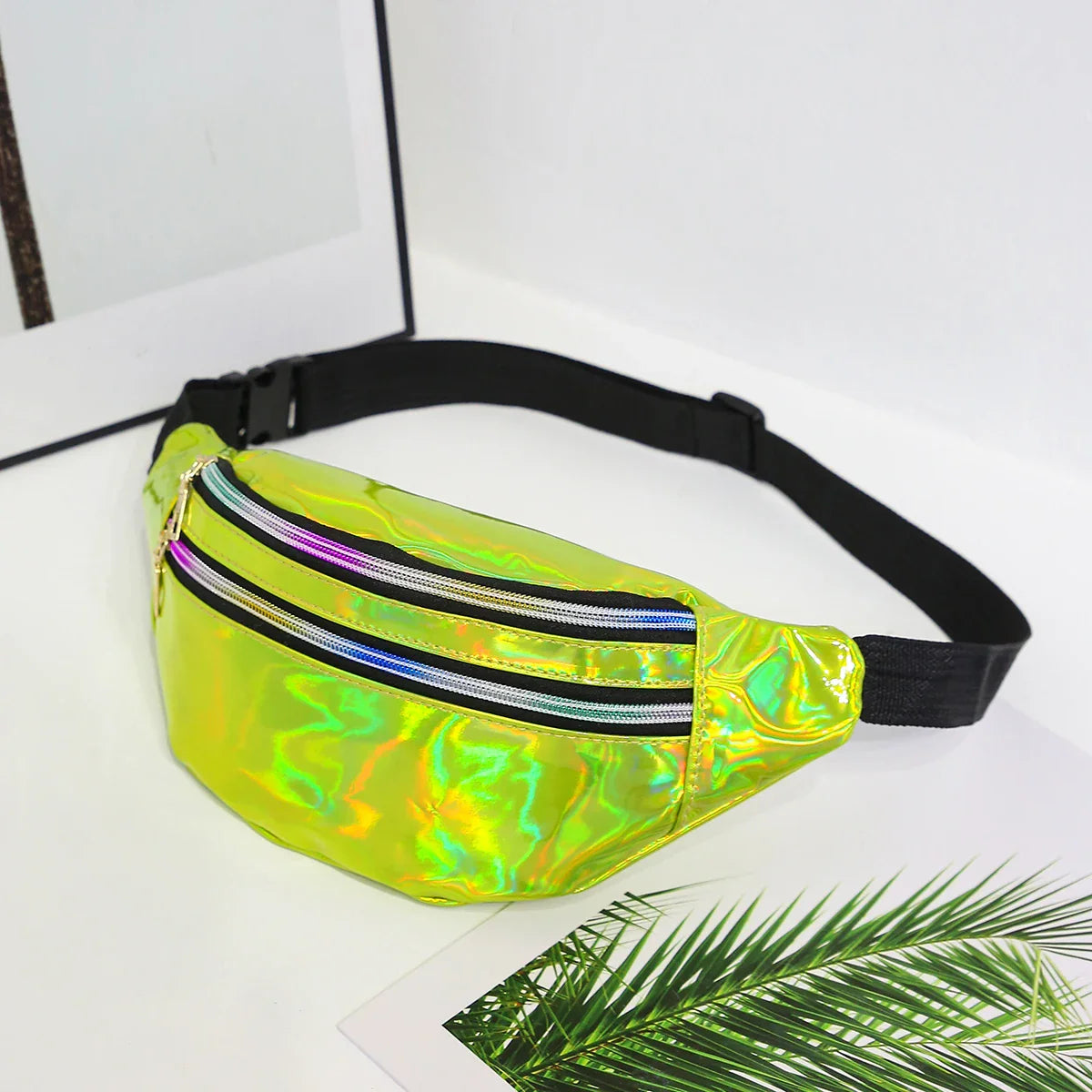 Holografische Heuptas – Fanny Pack met Ritssluiting – Festival & Streetstyle Crossbody