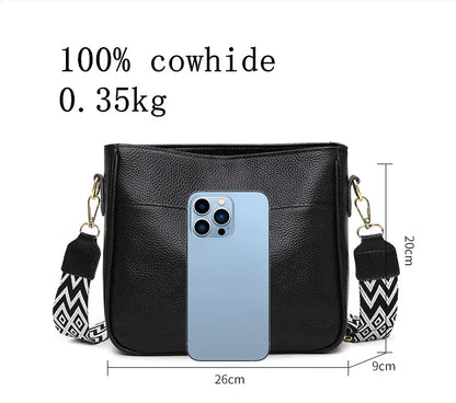 Dames Schoudertas met Brede Strap – Stijlvolle Crossbody Tas met Ruime Vakken