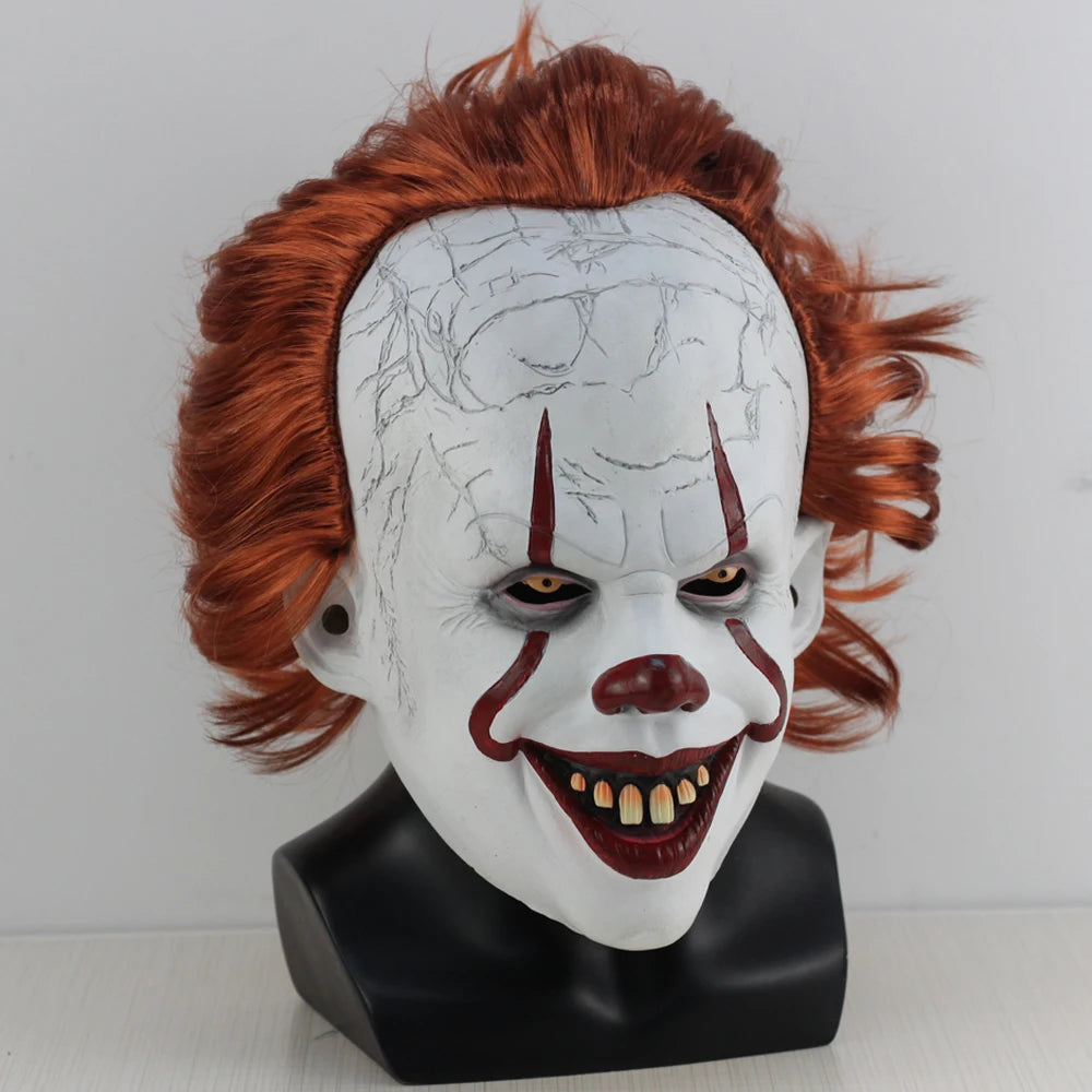 Pennywise Clown Masker – Realistisch Horror Masker met Rood Haar (IT Clown)