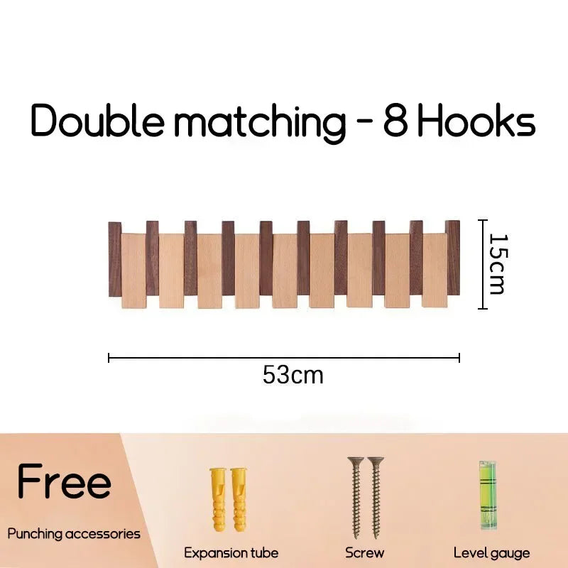 Porte-manteau mural en noyer noir, crochet à vêtements en bois massif, porte d'entrée, porte-manteau, décoration de maison, meubles Ds, livraison directe