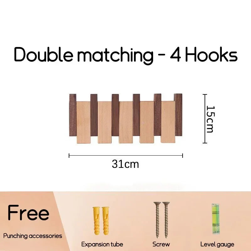 Porte-manteau mural en noyer noir, crochet à vêtements en bois massif, porte d'entrée, porte-manteau, décoration de maison, meubles Ds, livraison directe