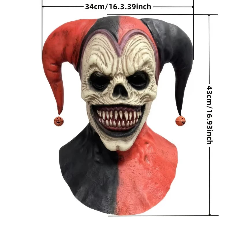 Jester Clown Masker – Enge Horror Masker Rood/Zwart voor Halloween