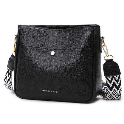 Dames Schoudertas met Brede Strap – Stijlvolle Crossbody Tas met Ruime Vakken