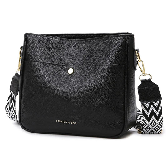Dames Schoudertas met Brede Strap – Stijlvolle Crossbody Tas met Ruime Vakken