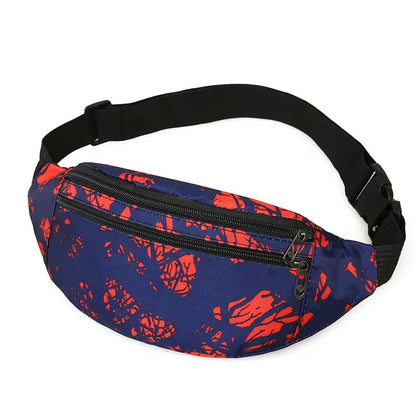 Heuptas met Kleurrijke Verenprint – Verstelbare Crossbody & Festival Tas