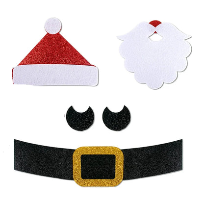 Kerst raamstickers (katoen & papier) – herbruikbare kerstdecoratie voor raam en deur (diverse maten)