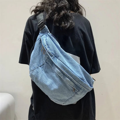 Denim Heuptas – Stoere Crossbody Tas van Spijkerstof met Ruim Vak