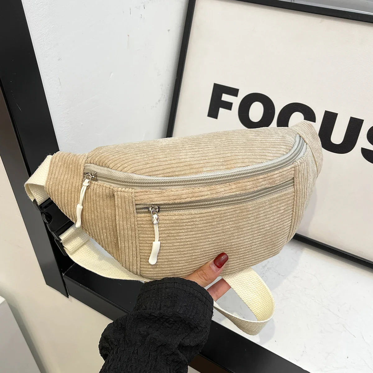 Corduroy Heuptas – Trendy Crossbody Tas voor Dames
