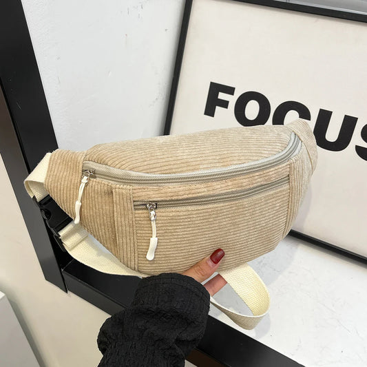 Corduroy Heuptas – Trendy Crossbody Tas voor Dames