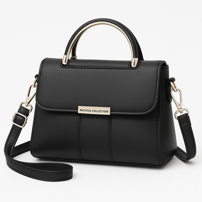 Elegante Crossbody Handtas Dames –  Vegan Leer met Goudkleurige Details