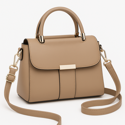 Elegante Crossbody Handtas Dames –  Vegan Leer met Goudkleurige Details