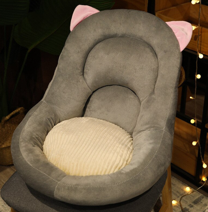 Pluche Stoelkussen met Dierendesign – Ergonomisch Zitkussen met Rugsteun – Verschillende Kleuren