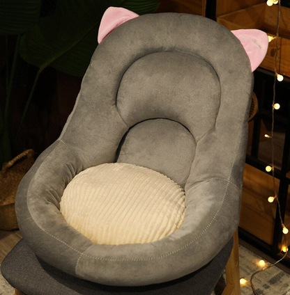 Pluche Stoelkussen met Dierendesign – Ergonomisch Zitkussen met Rugsteun – Verschillende Kleuren