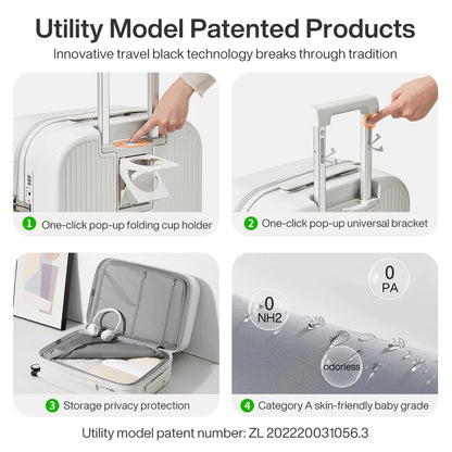 Handbagage Koffer met USB-poort & Tablet Houder – 20/24 Inch – Waterdicht & TSA-slot – Lichtgewicht