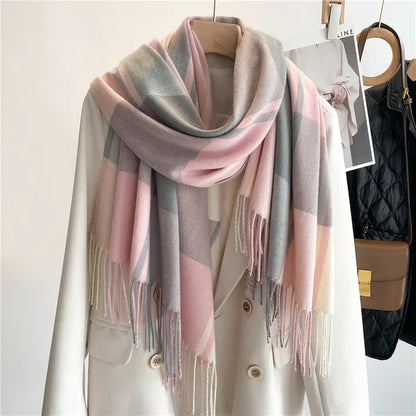 Kasjmier Sjaal met Ruit – Luxe, Tijdloos & Extra Zacht voor Dames