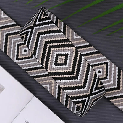 Schouderband voor Handtassen – Verstelbaar & Duurzaam – Zwart Wit Geometrisch Design