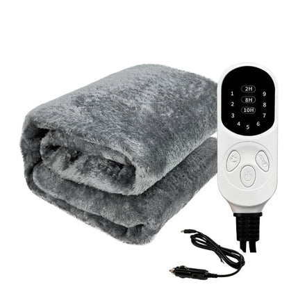 Elektrische Deken Grijs – Verwarmde Fleece Deken met Timer en Warmtestanden