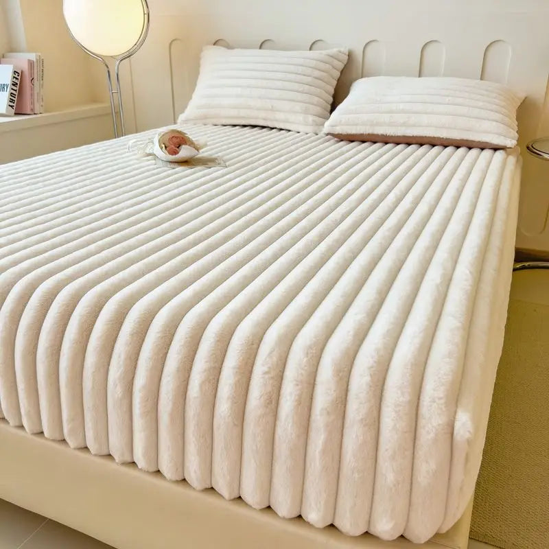 Fluwelen Fleece Bedsprei – Zachte Warme Deken met Ribbelstructuur voor Slaapkamer