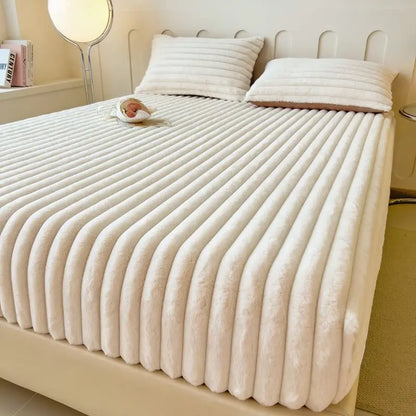 Fluwelen Fleece Bedsprei – Zachte Warme Deken met Ribbelstructuur voor Slaapkamer