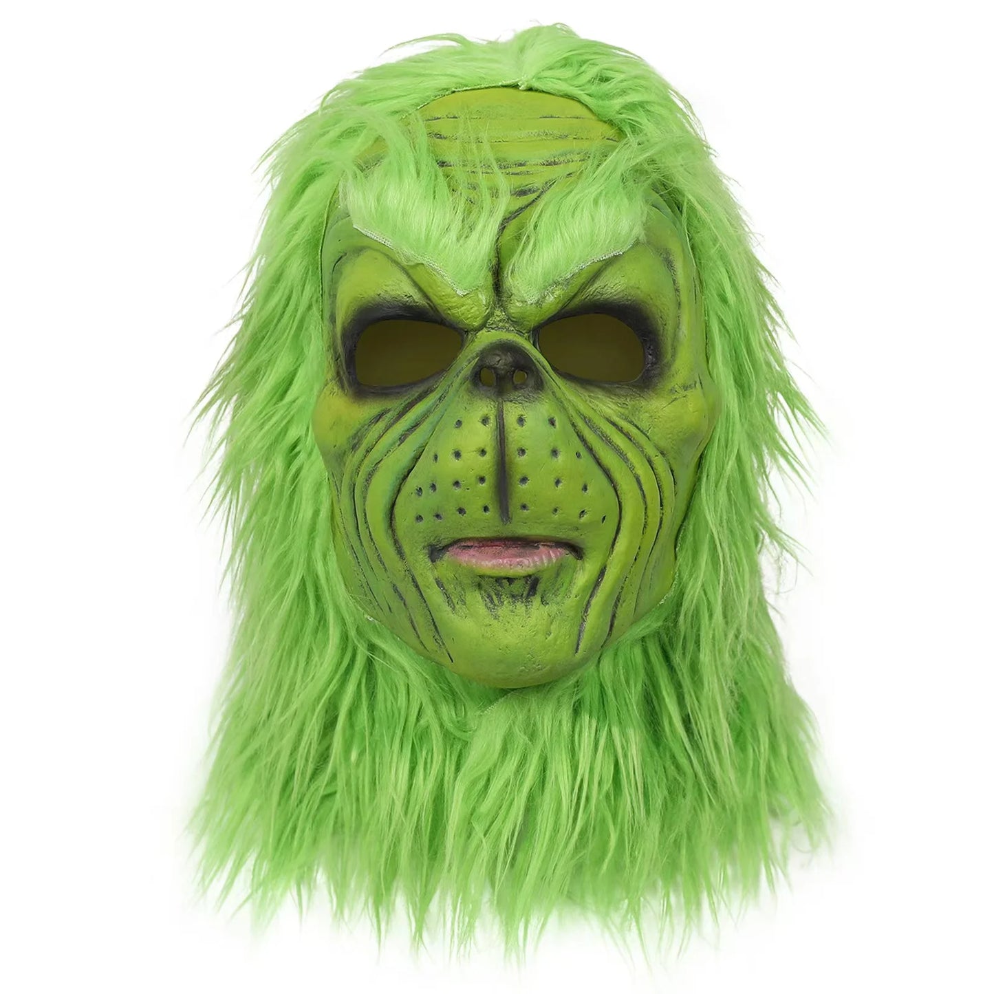 Grinch Masker – Realistisch Kerstmasker Groen met Vacht