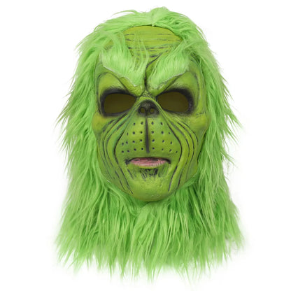 Grinch Masker – Realistisch Kerstmasker Groen met Vacht