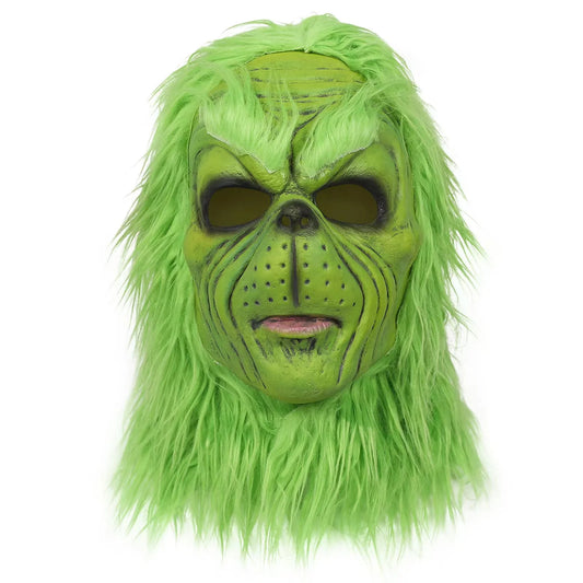 Grinch Masker – Realistisch Kerstmasker Groen met Vacht