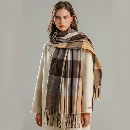 Kasjmier Sjaal met Ruit – Luxe, Tijdloos & Extra Zacht voor Dames