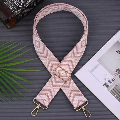 Schouderband voor Handtassen – Verstelbaar & Duurzaam – Zwart Wit Geometrisch Design