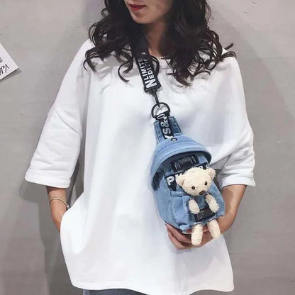Schattige Crossbody Rugtas met Teddy – Kinder Rugtas & Dames Fashion Accessoire
