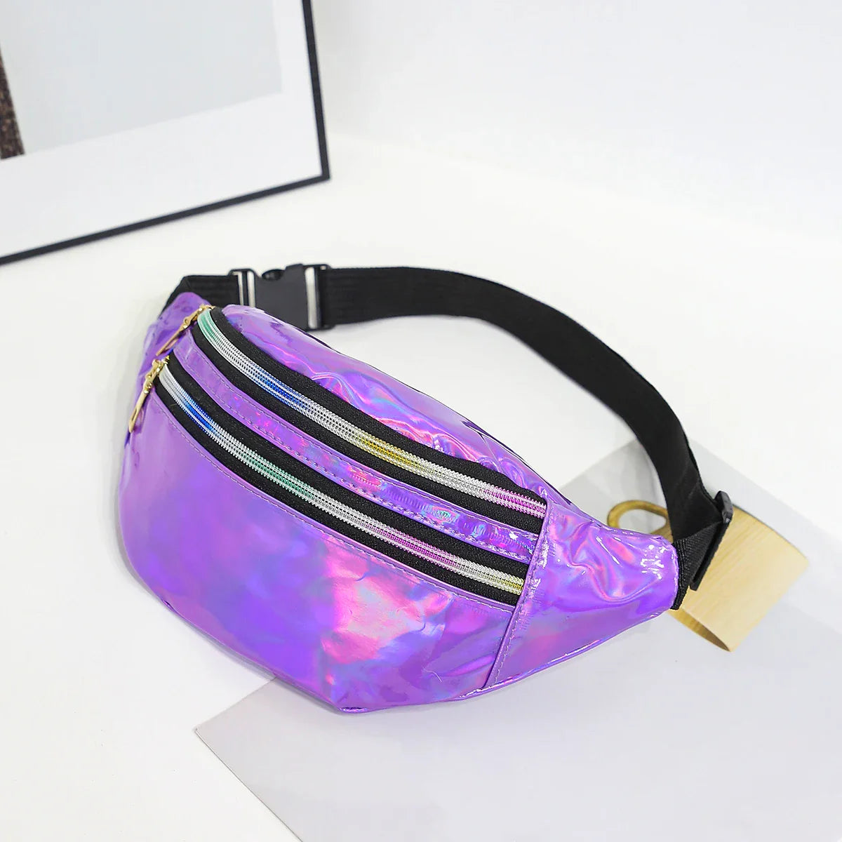 Holografische Heuptas – Fanny Pack met Ritssluiting – Festival & Streetstyle Crossbody