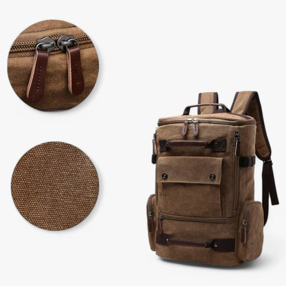 Vintage Canvas Rugzak – Stevige Heren & Dames Backpack met Laptopvak