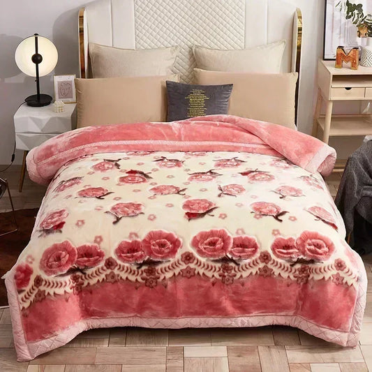 Luxe Fleece Deken met Bloemenprint – Extra Zacht en Warm voor Winter