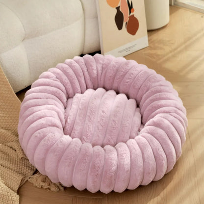 Corduroy Donut Hondenmand & Kattenmand – Zachte Fluffy Huisdiermand