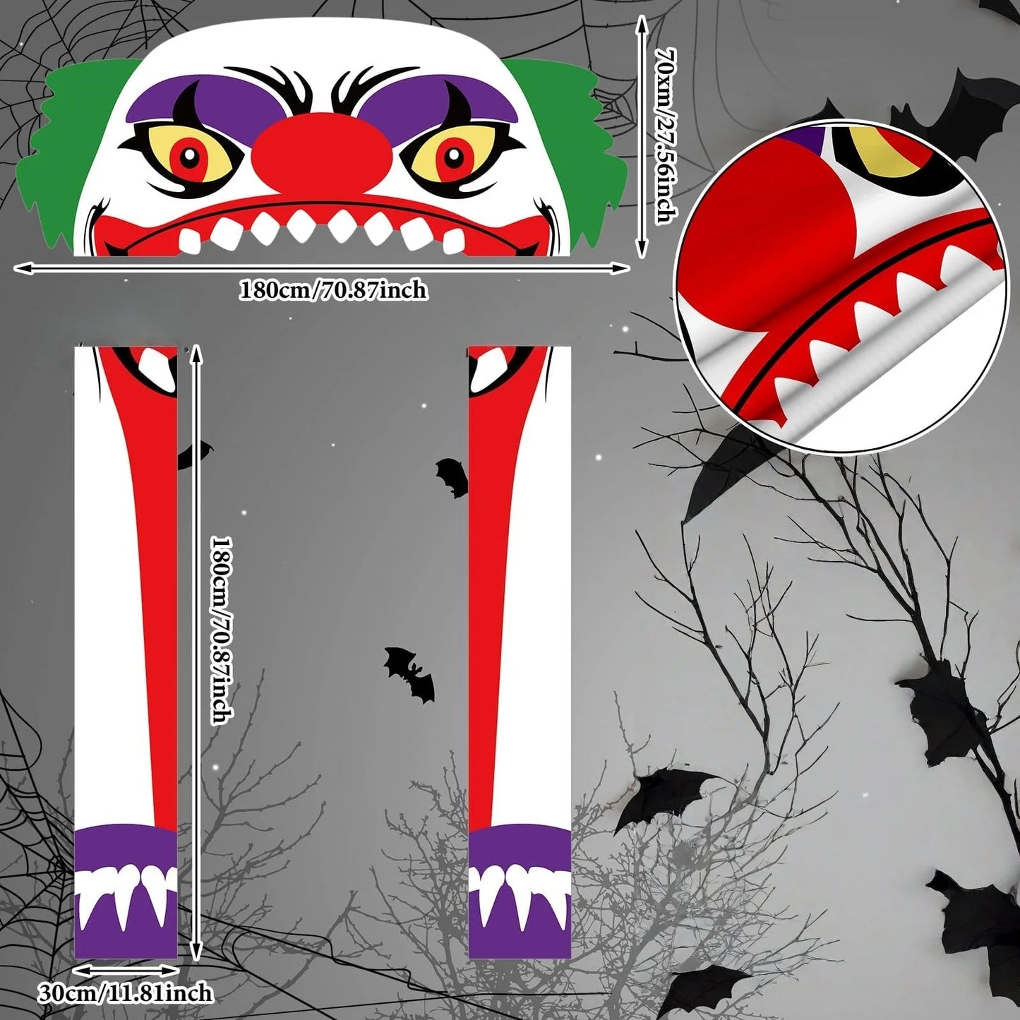 Halloween Clown Deurdecoratie – Enge Horror Clown Versiering voor Feest & Tuin