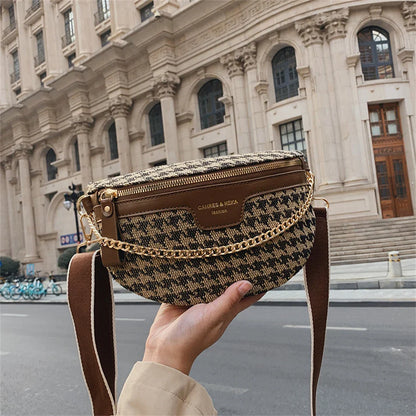 Pied-de-Poule Heuptas & Crossbody – Trendy Fanny Pack met Ruitpatroon – Chic & Praktisch