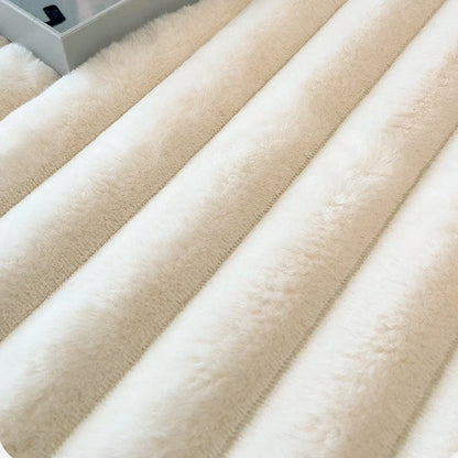 Fluwelen Fleece Bedsprei – Zachte Warme Deken met Ribbelstructuur voor Slaapkamer