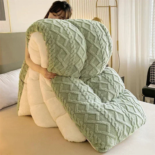 Warme Winterdeken – Luxe Dikke Fleece Deken met Patroon