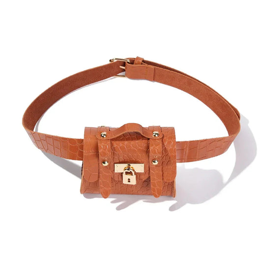 Dames Riemtas – Trendy Belt Bag met Goudkleurig Slot Detail