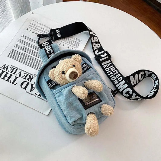 Schattige Crossbody Rugtas met Teddy – Kinder Rugtas & Dames Fashion Accessoire