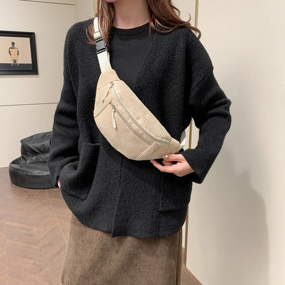 Corduroy Heuptas – Trendy Crossbody Tas voor Dames