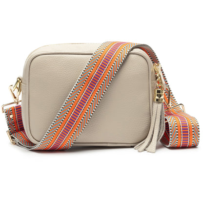 Crossbody Tas Dames – Beige met Brede Schouderband