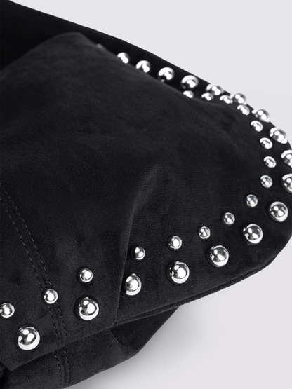 Liorra Vegan Leren Schoudertas Zwart met Studs – Stoer & Stijlvol