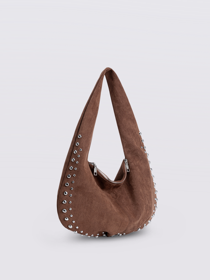 Liorra Vegan Leren Schoudertas Zwart met Studs – Stoer & Stijlvol